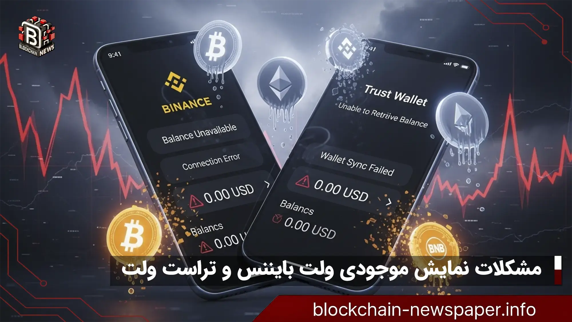 مشکلات نمایش موجودی ولت بایننس و تراست ولت پس از سقوط بازار