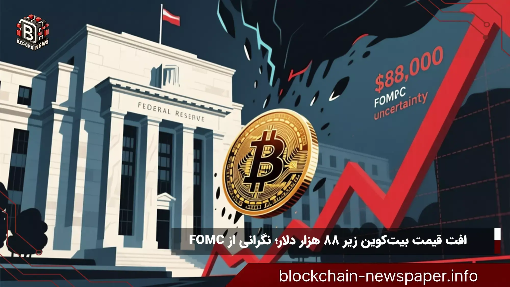 افت قیمت بیت‌کوین زیر ۸۸ هزار دلار؛ نگرانی از FOMC
