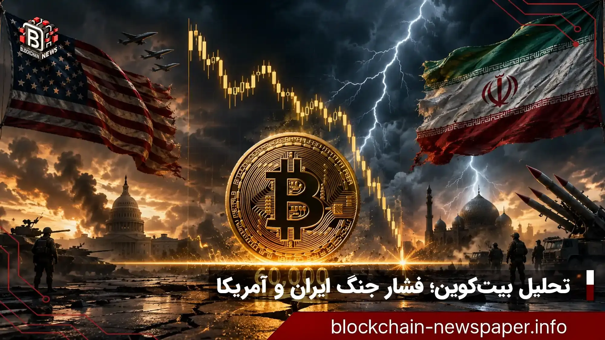 آزمون بیت‌کوین در برابر ۶۰ هزار دلار با تنش ایران و آمریکا